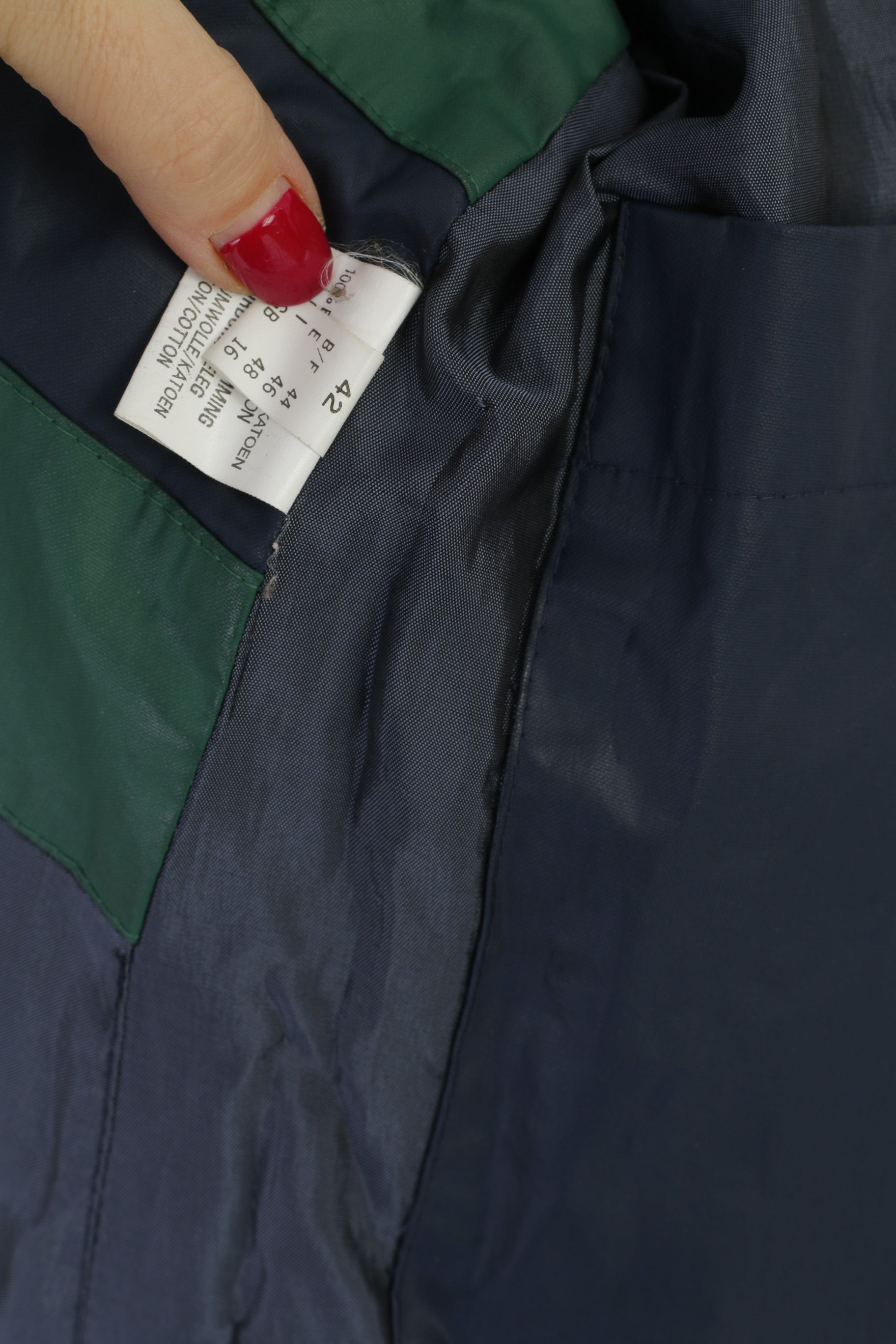 Goldix Surf &amp; Co Femmes 16 42 XL Manteau Marine Coton Épaulettes Vintage Zip Up Top