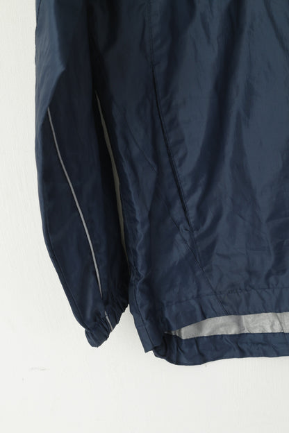 Umbro Men S Jacket Navy Full Zipper Sportswear Hidden Hood Lightweight Top