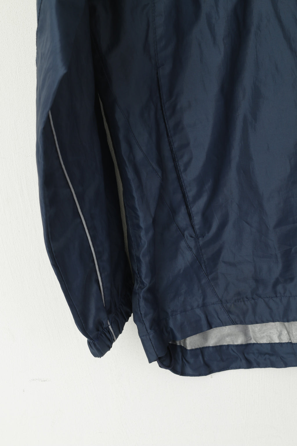 Giacca Umbro da uomo, blu scuro, cerniera intera, abbigliamento sportivo, cappuccio nascosto, top leggero