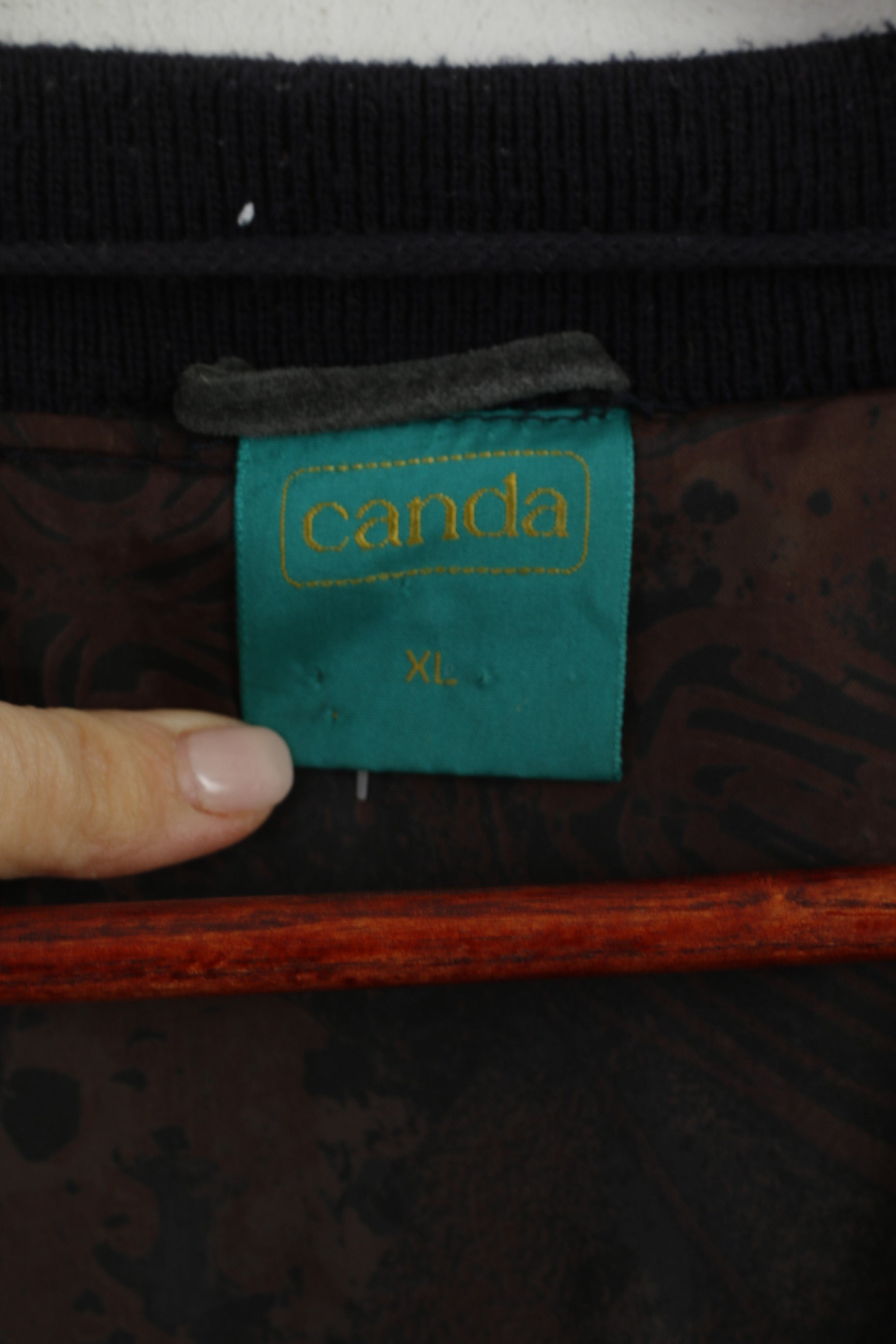 Canada C&amp;A Hommes XL Bouton Avant Cardigan Marine Acrylique Tricot Épaulettes Pull