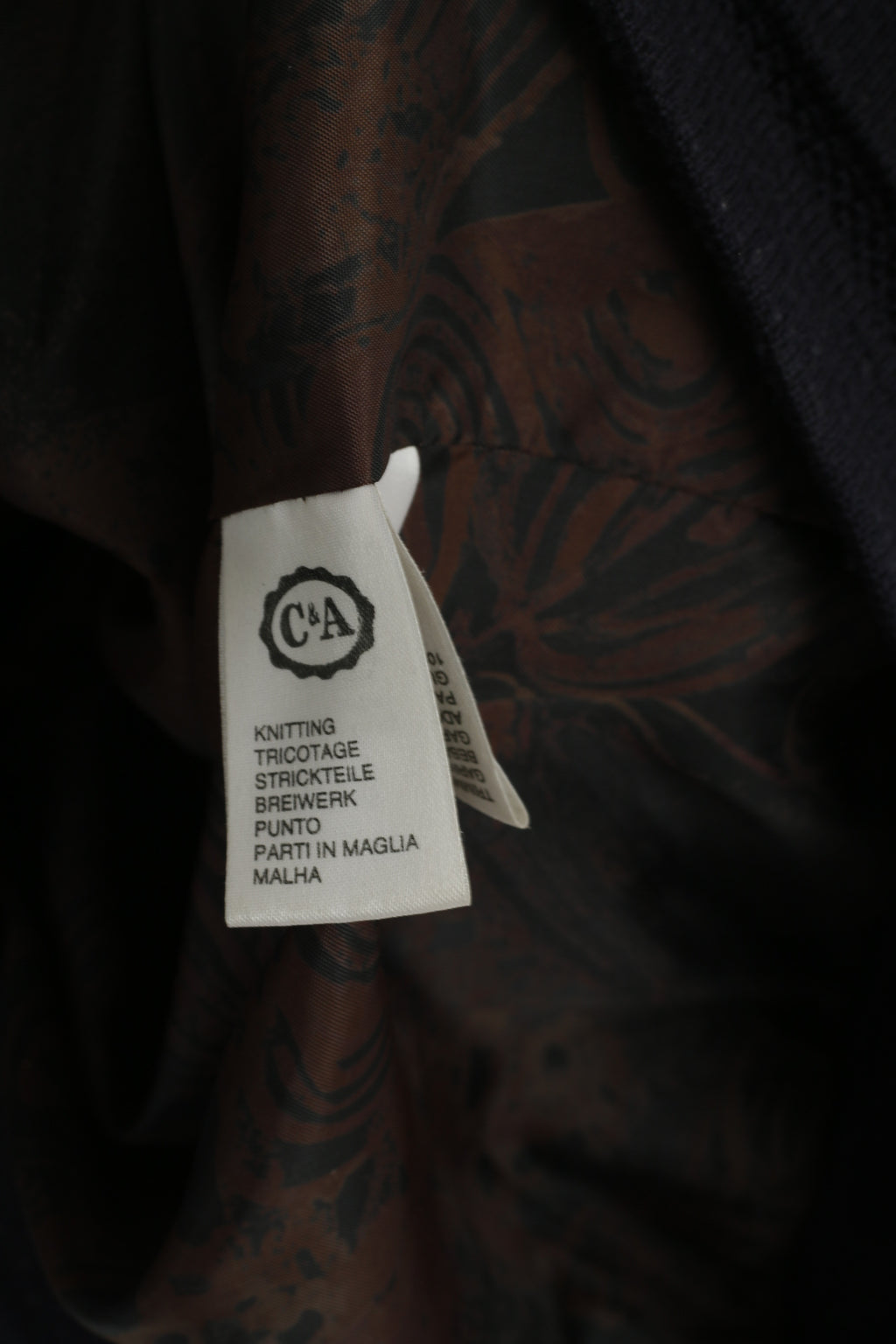 Canada C&amp;A Hommes XL Bouton Avant Cardigan Marine Acrylique Tricot Épaulettes Pull