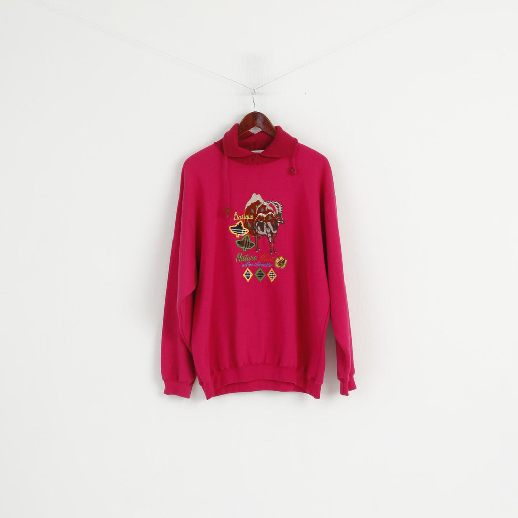 Marks &amp; Spencer Femme 14/16 42/44 L Sweat Rose Nature Haut Brodé