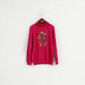 Marks & Spencer Women 14/16 42/44 L Sweatshirt Pink Nature Emroidered Top
