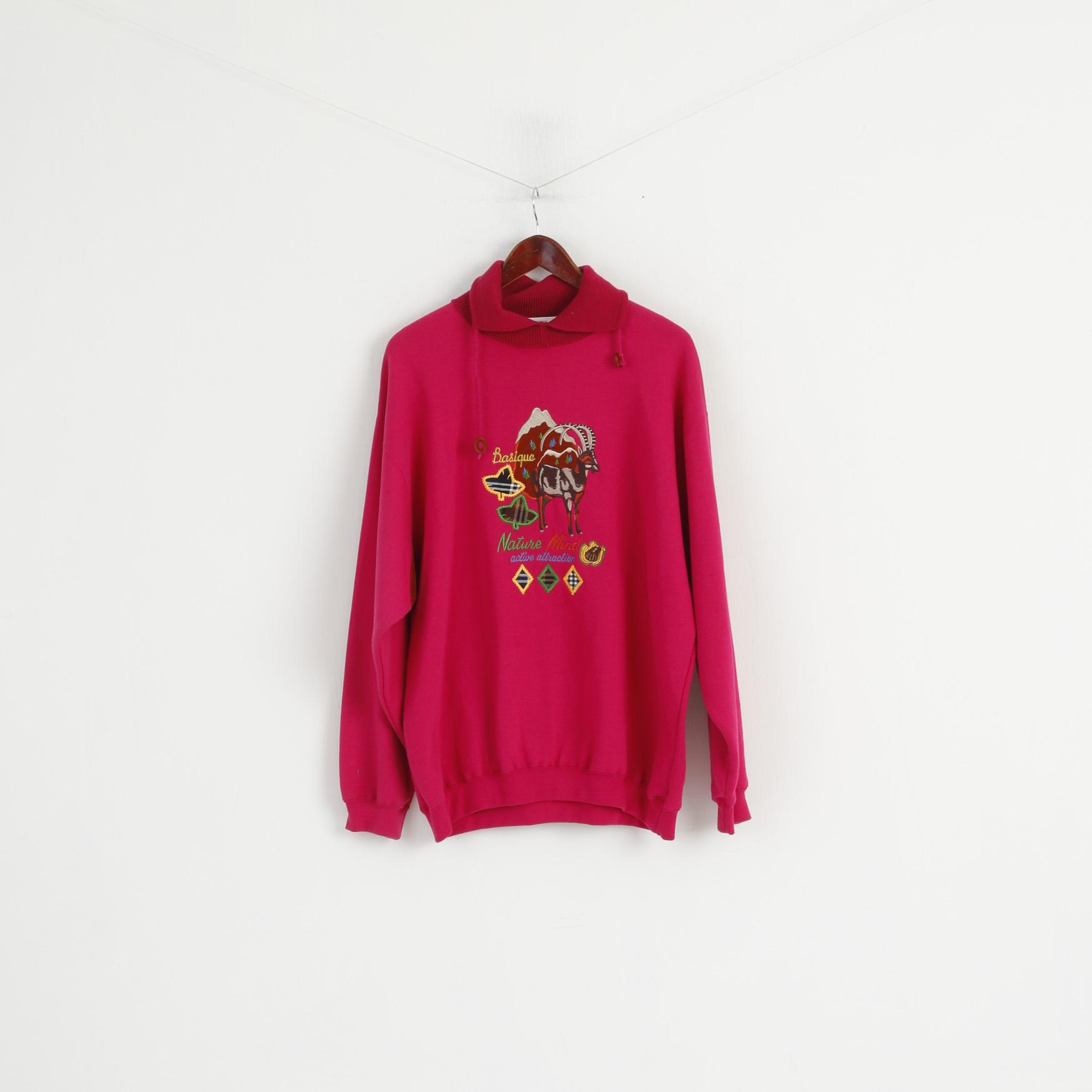 Marks &amp; Spencer Femme 14/16 42/44 L Sweat Rose Nature Haut Brodé