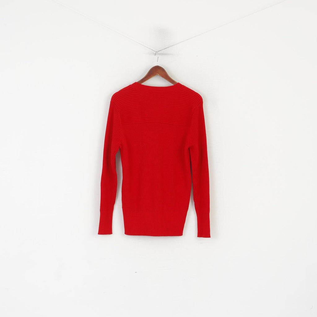 G-Star Raw Men L (M) Pull Rouge Coton Stretch Ras du Cou Classique Logo Pull