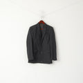Dino Valente Hommes 36 XS Blazer Gris Rayé Laine Graphis Veste Simple Boutonnage