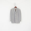 Berto Lucci Milano Men 48 38 Blazer Grey Vintage Shiny Single Breasted Shoulder Pads Jacket