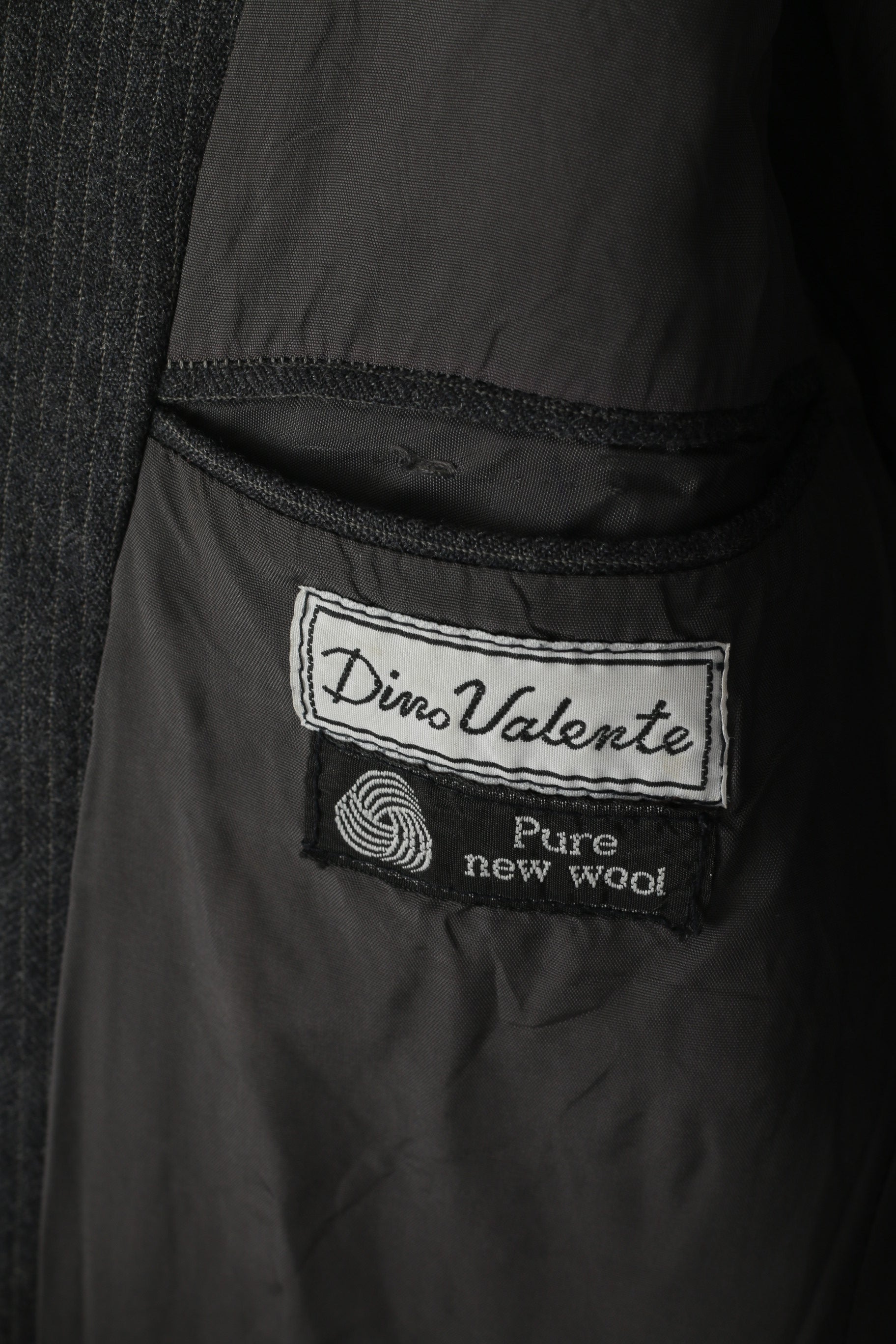 Dino Valente Uomo 36 XS Blazer Giacca monopetto in lana a righe grigie