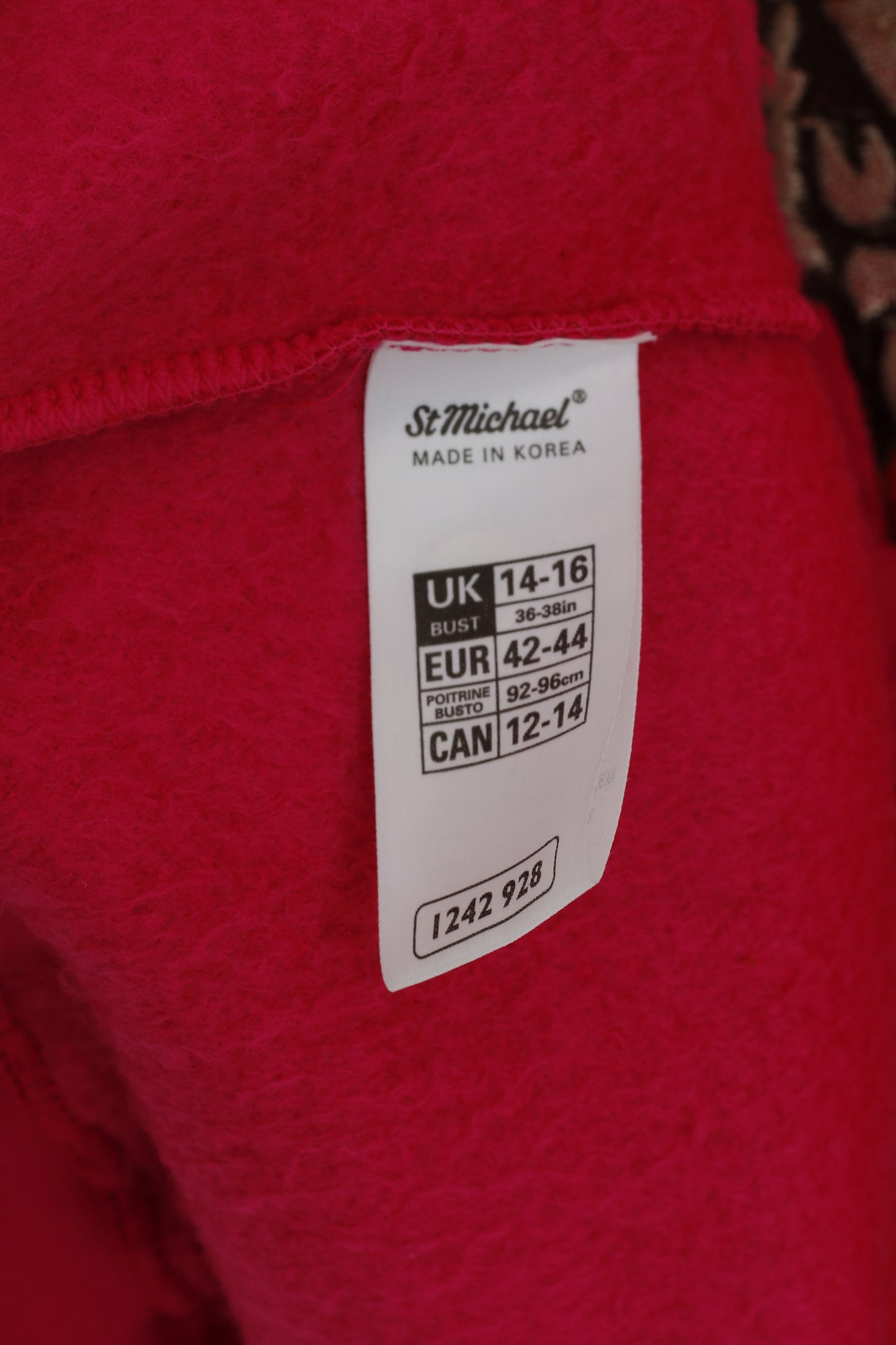Marks & Spencer Women 14/16 42/44 L Sweatshirt Pink Nature Emroidered Top