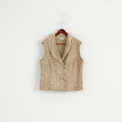 Precis Petite Women 12 38 M Gilet Beige Borsone Morbido gilet con stampa floreale Boho Top