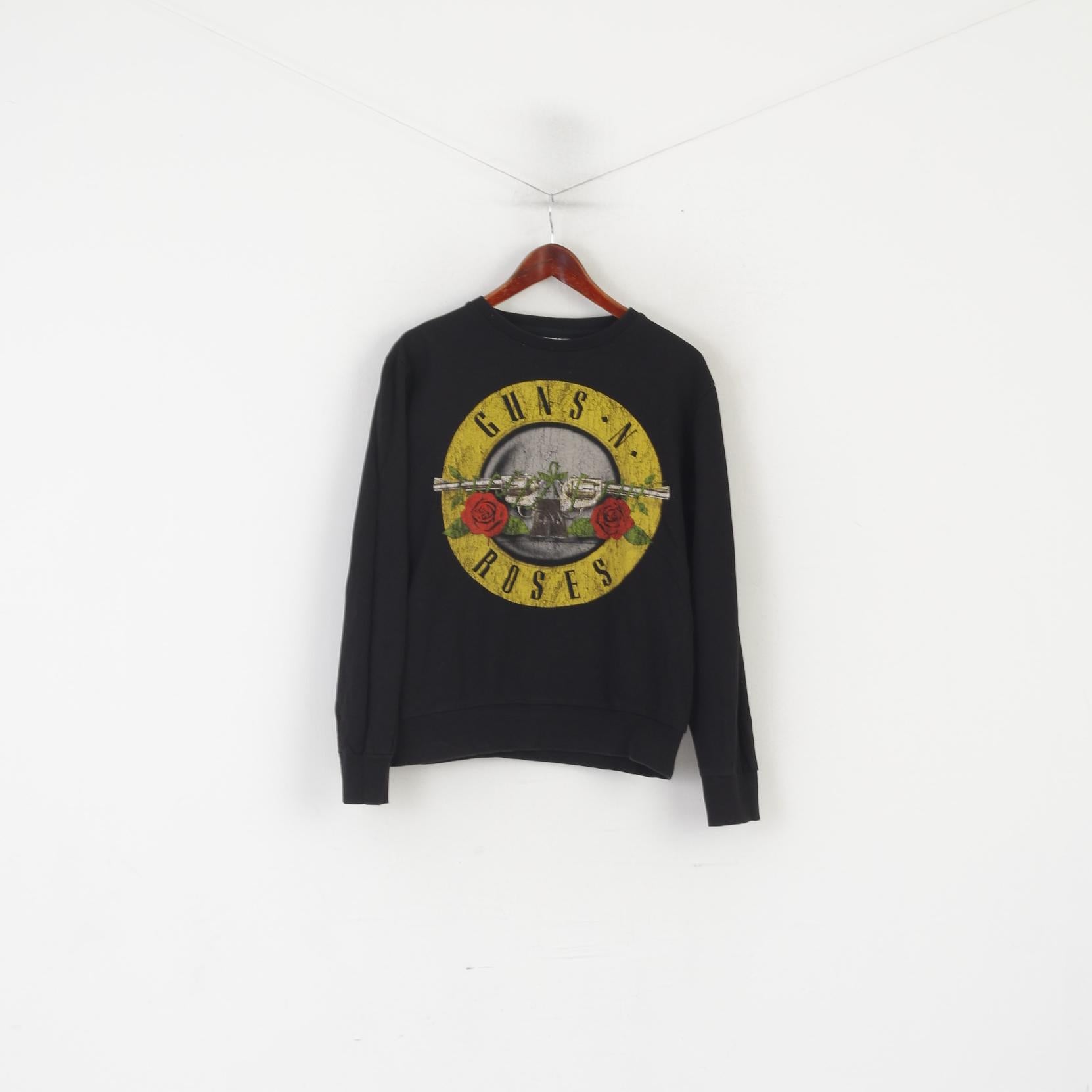 Cedar Wood State Guns N' Roses Women L Sweatshirt Black Cotton Graphic Top