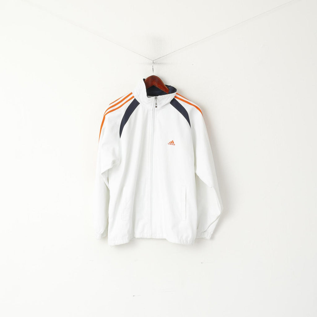 Adidas Femmes XL Veste Blanc Course Fighting Sport Full Zipper Activewear Top