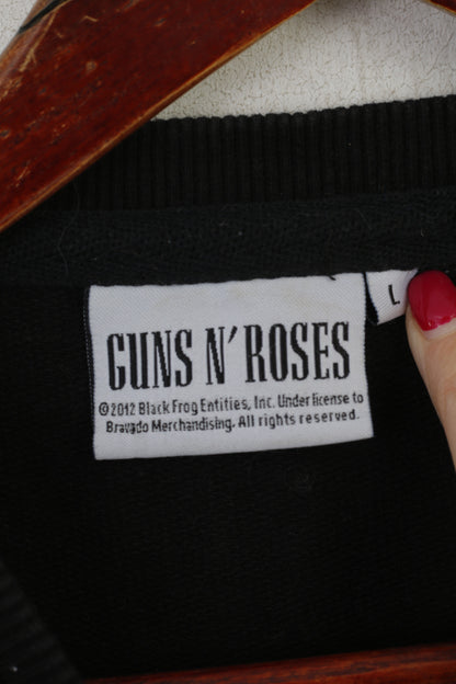 Cedar Wood State Guns N' Roses Women L Sweatshirt Black Cotton Graphic Top