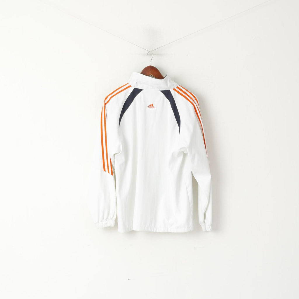 Adidas Femmes XL Veste Blanc Course Fighting Sport Full Zipper Activewear Top