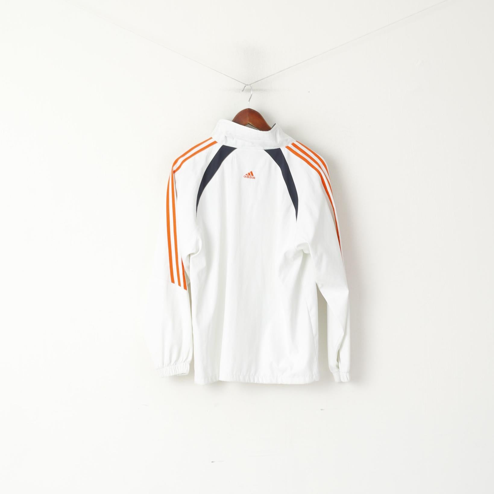 Adidas Femmes XL Veste Blanc Course Fighting Sport Full Zipper Activewear Top