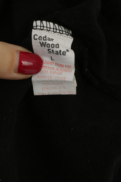 Cedar Wood State Guns N' Roses Women L Sweatshirt Black Cotton Graphic Top