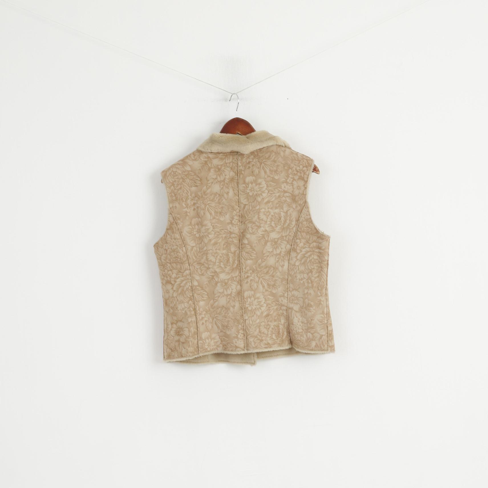 Precis Petite Women 12 38 M Gilet Beige Borsone Morbido gilet con stampa floreale Boho Top