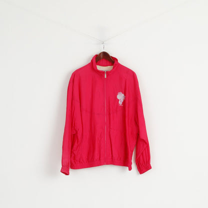 Head Women 44 XL Jacket Pink Vintage 80s Nylon Bomber Festival Waterproof Top