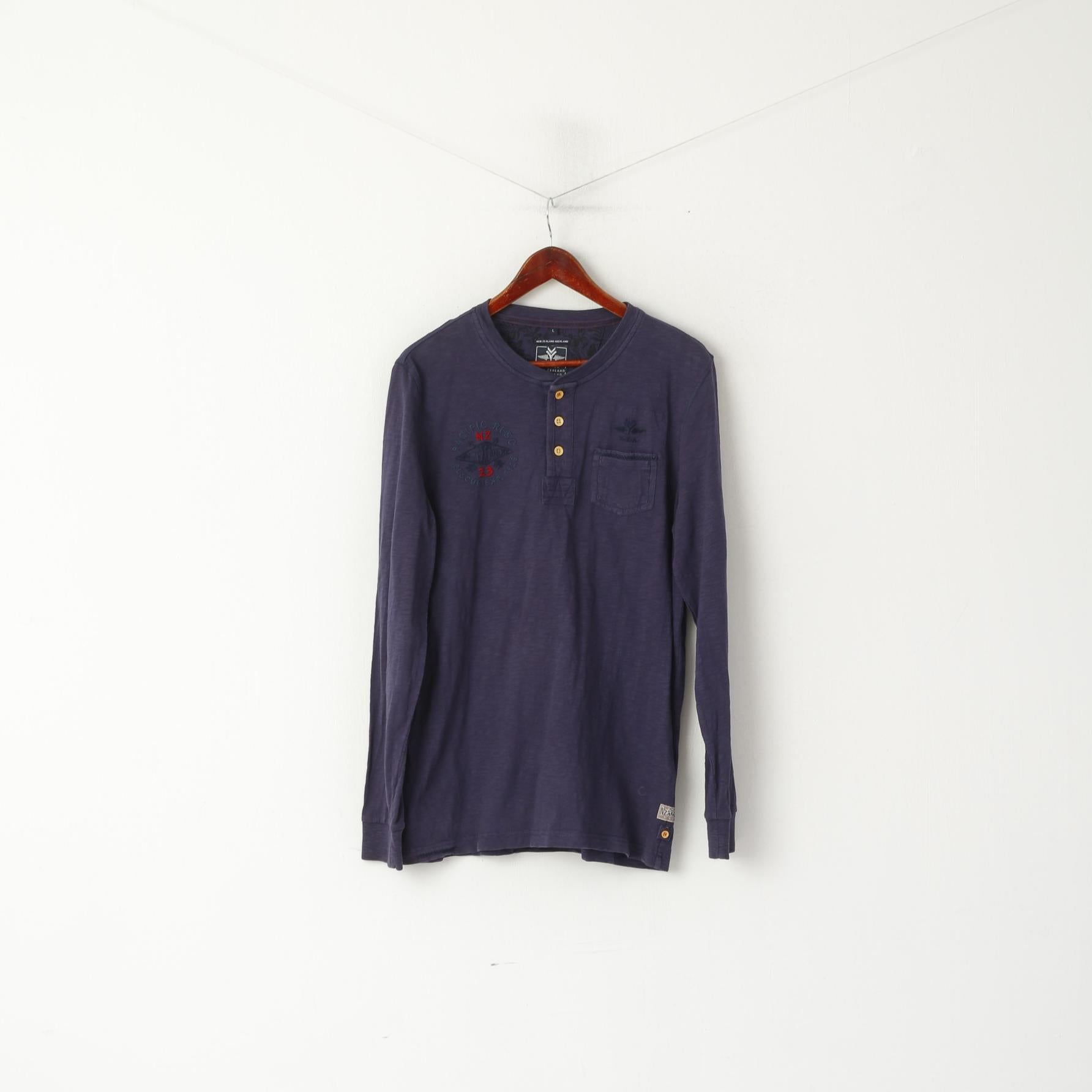Nouvelle-zélande Auckland hommes L chemise marine pacifique sauvetage coton haut à manches longues