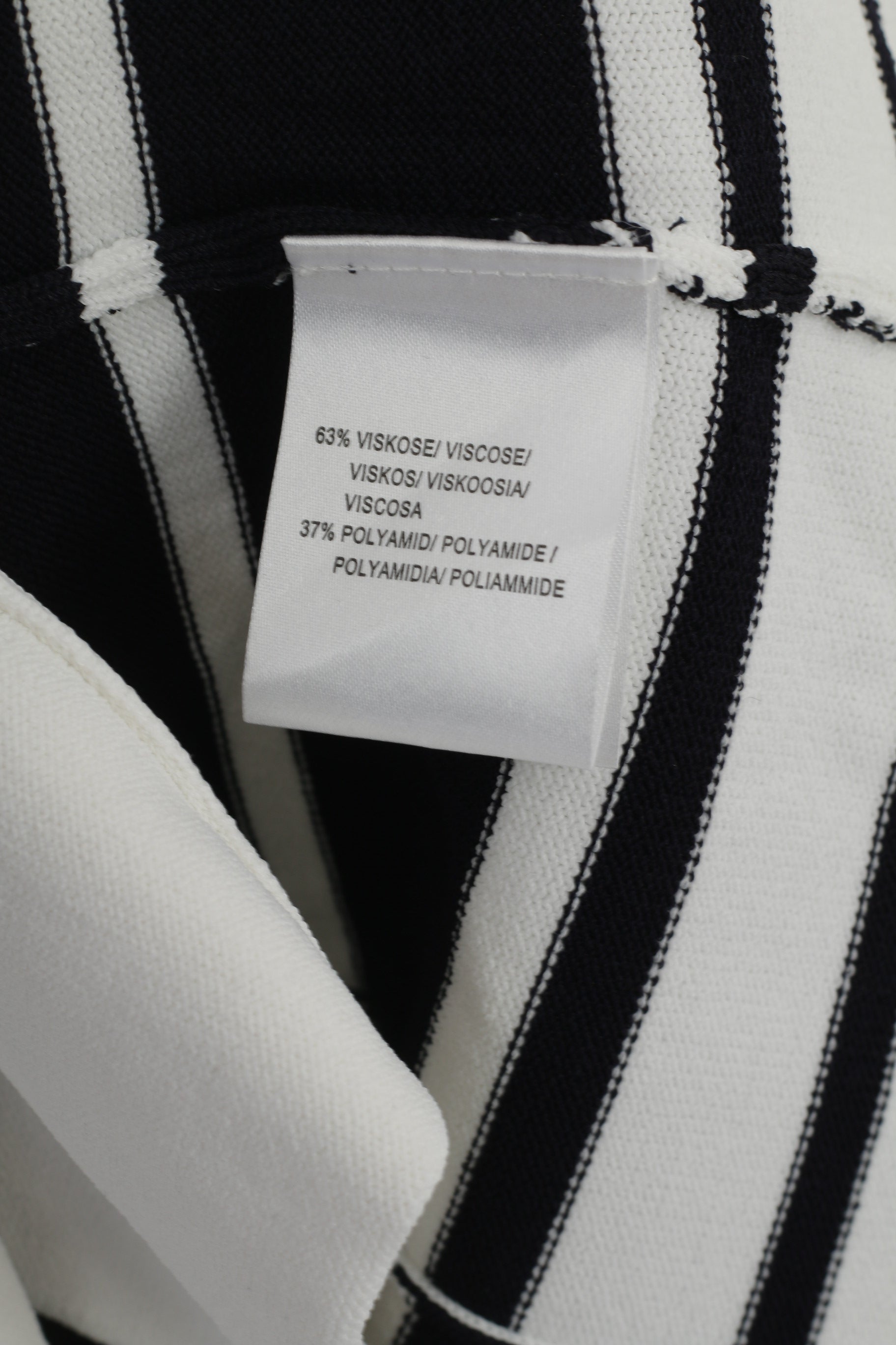 Peter Hahn Women 14 40 Cardigan Navy White Striped Viscose Marine Sweater