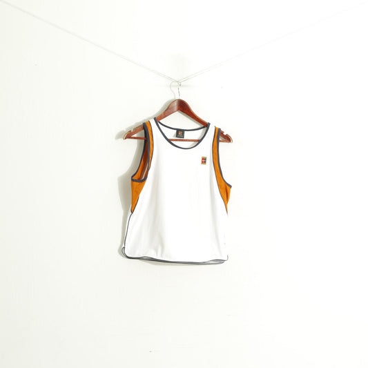 Maglietta senza maniche Nike Donna M 8-10 Canotta sportiva in cotone Dri-Fit vintage bianco