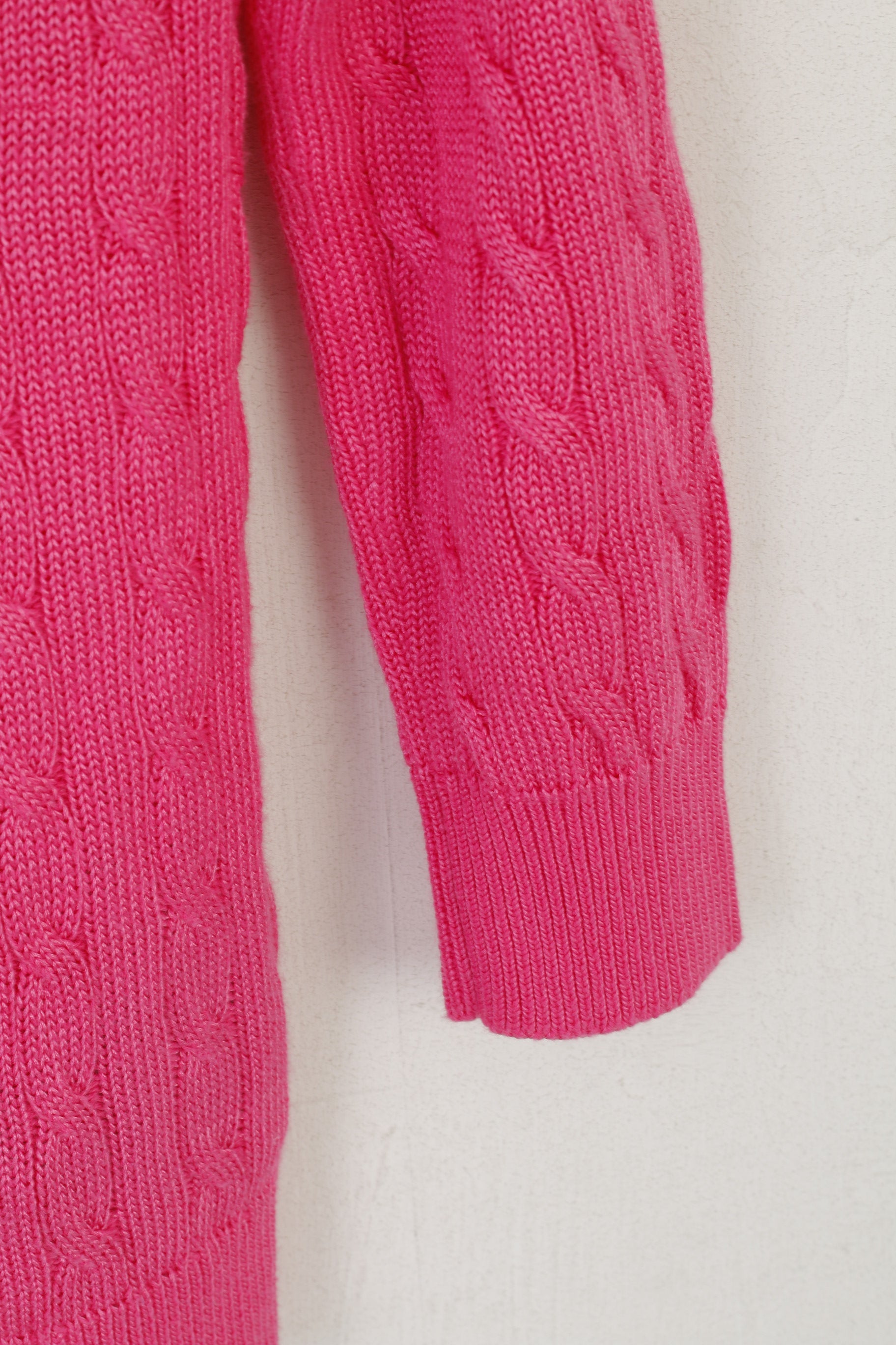 Lauren Ralph Lauren Women S Jumper Pink Cotton Cable Knit Sweet Sweater