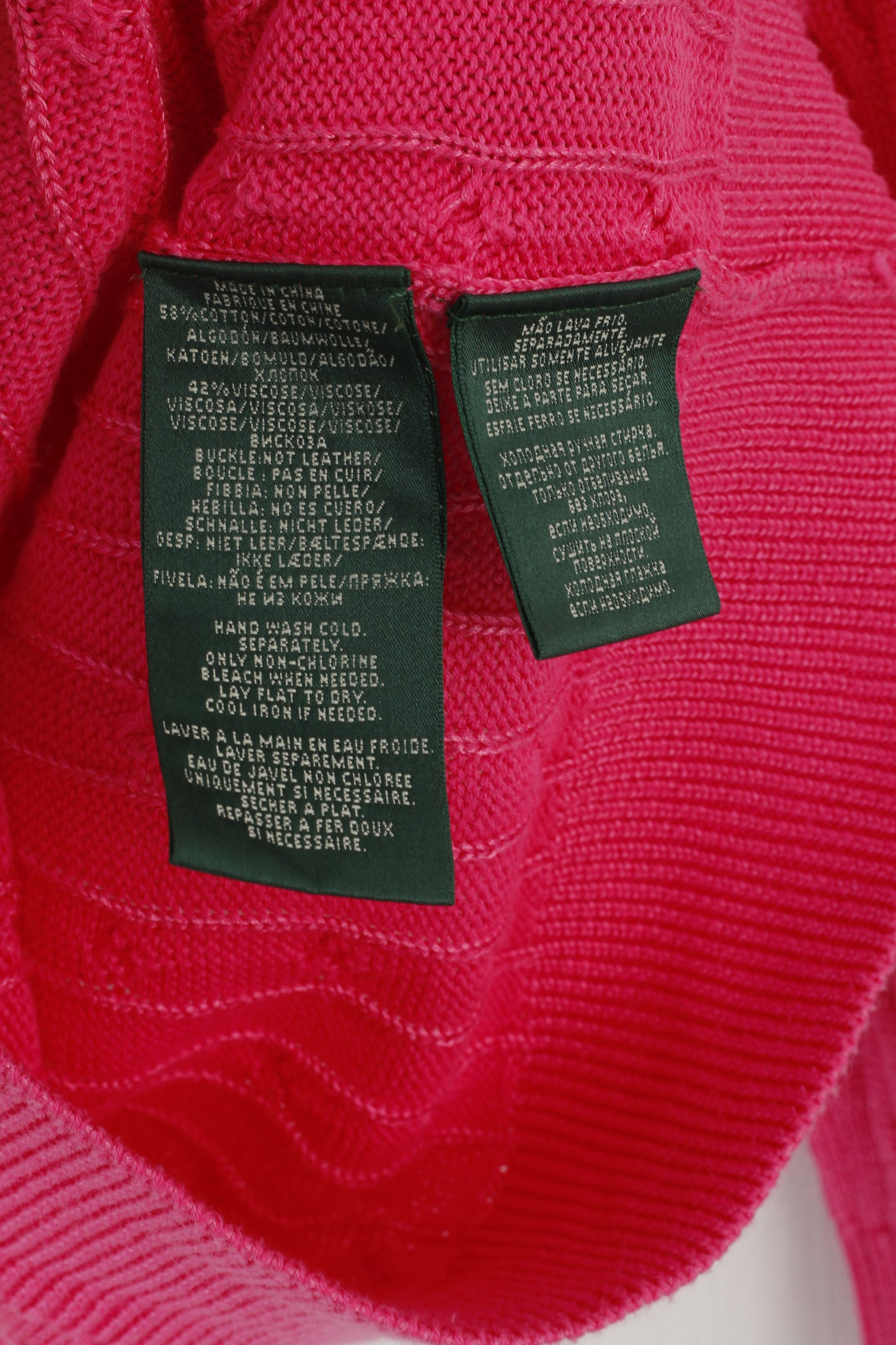 Lauren Ralph Lauren Maglione da donna Maglione dolce in maglia di cotone rosa a trecce