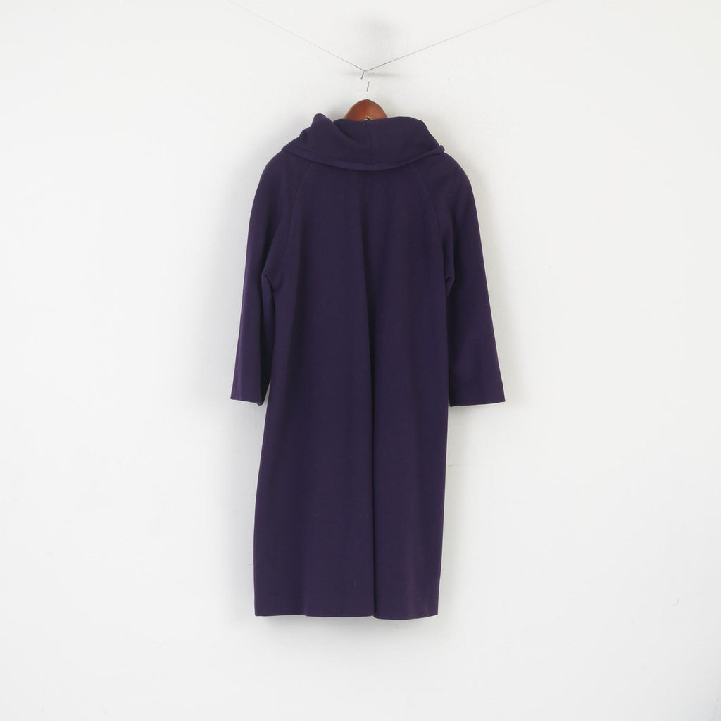 Pierrette B Women S 8 12 Coat Purple Wool Cashmere Vintage Shawl Shoulder Pads