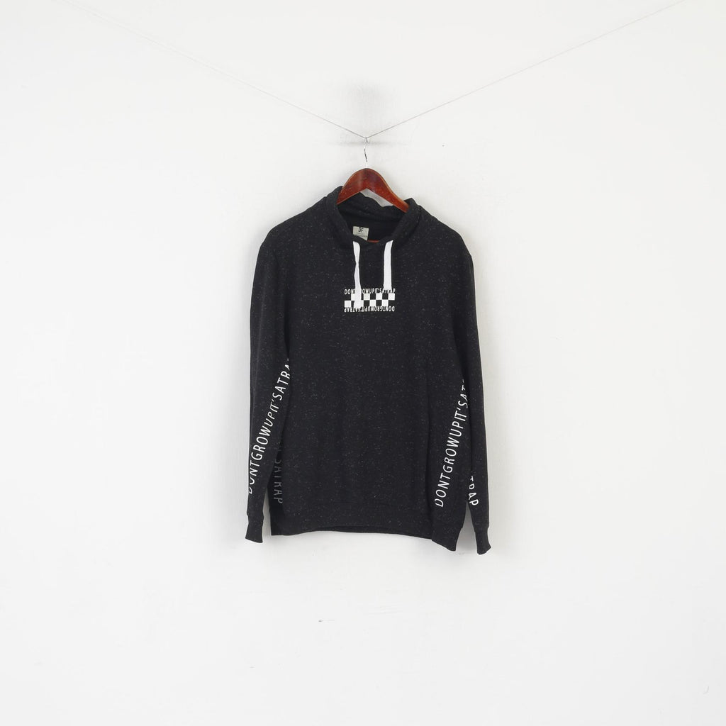 Defacto Homme XXL Sweat Noir Coton Slim Fit Col Montant Sport Top