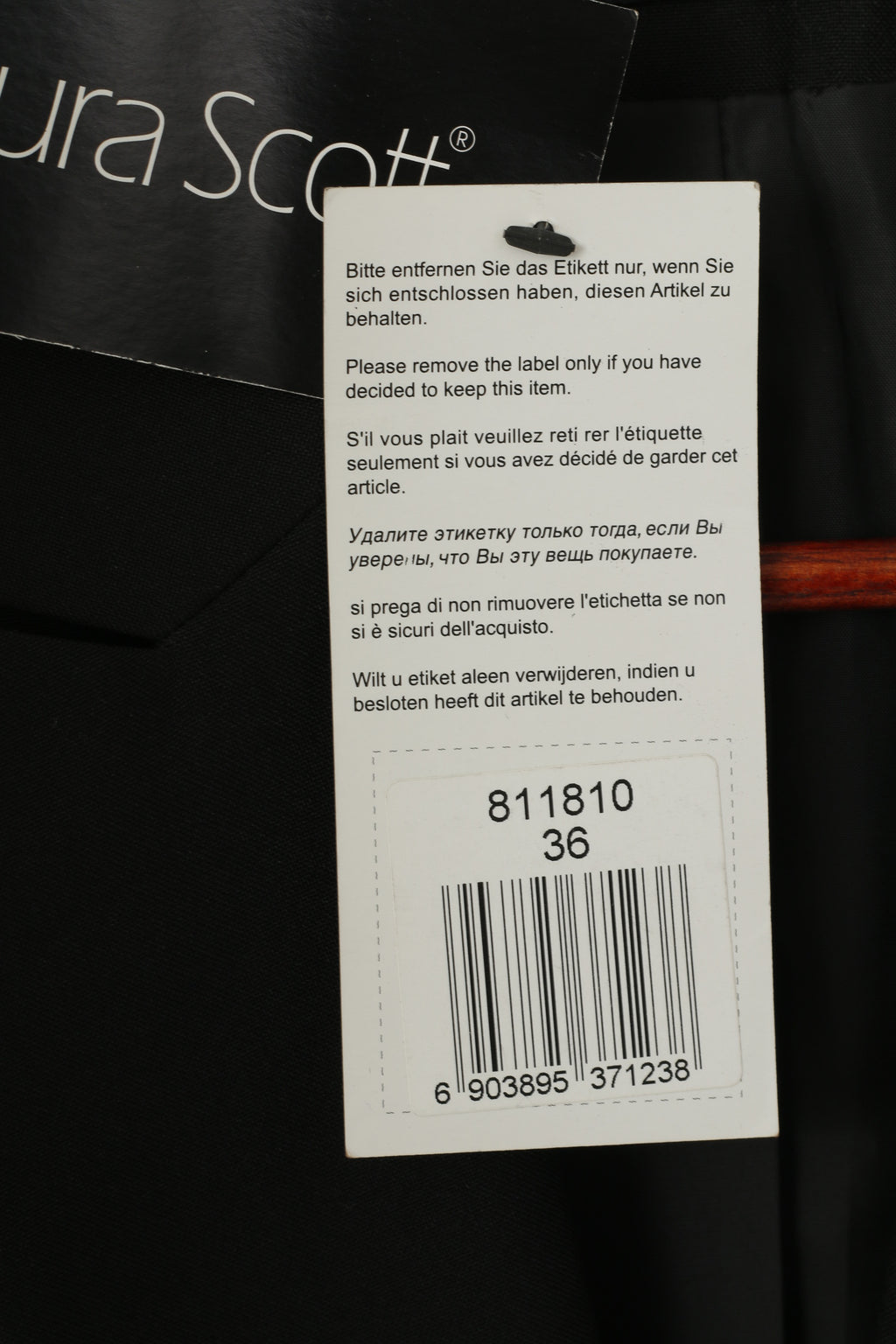 Nuova giacca monopetto Laura Scott da donna 36 10 S Blazer nera lucida