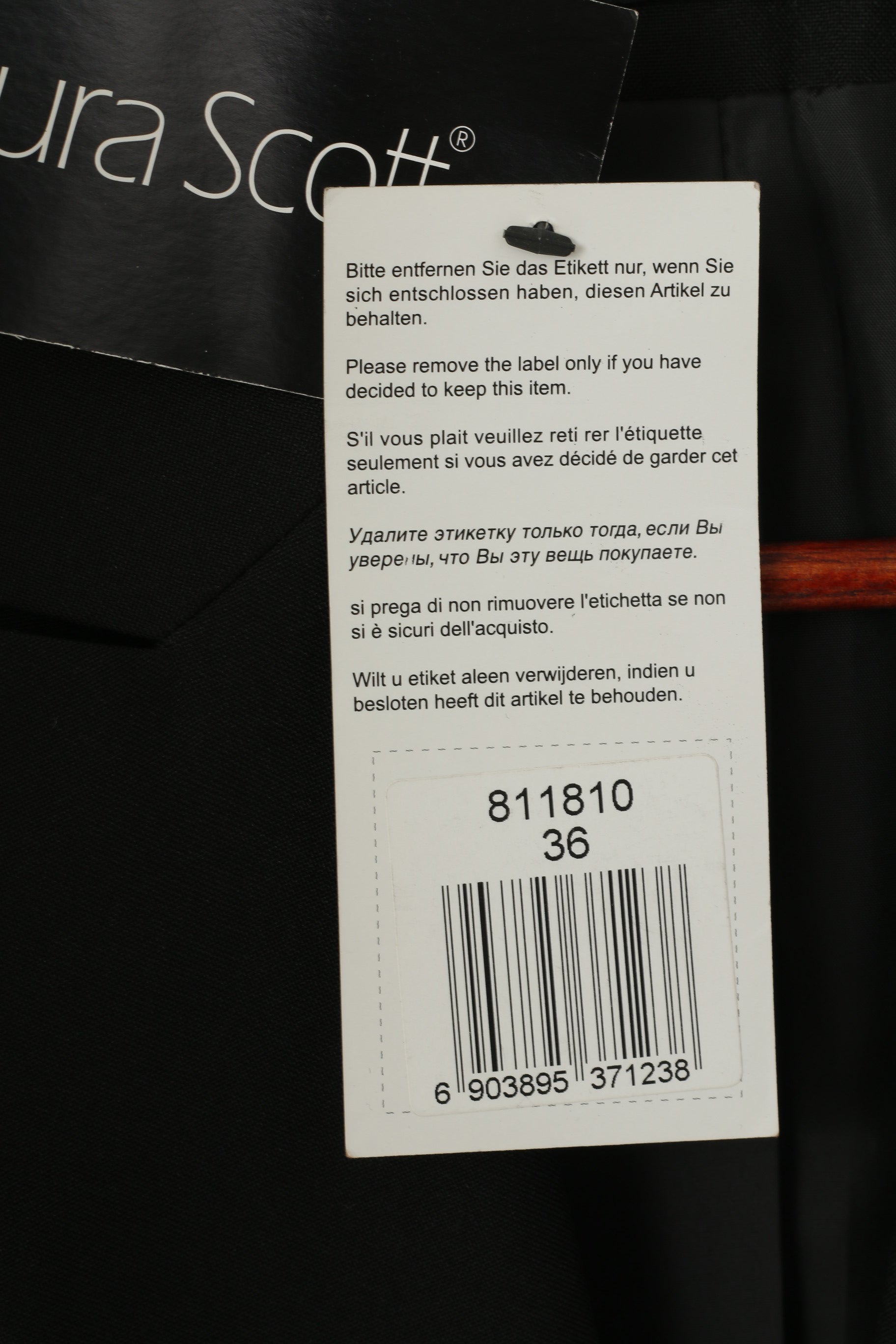 Nuova giacca monopetto Laura Scott da donna 36 10 S Blazer nera lucida