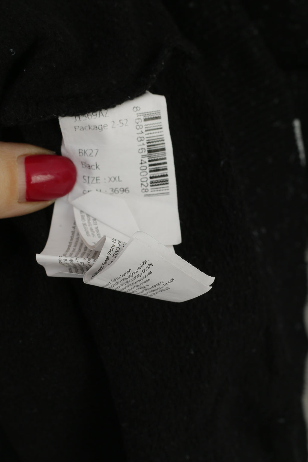 Defacto Homme XXL Sweat Noir Coton Slim Fit Col Montant Sport Top