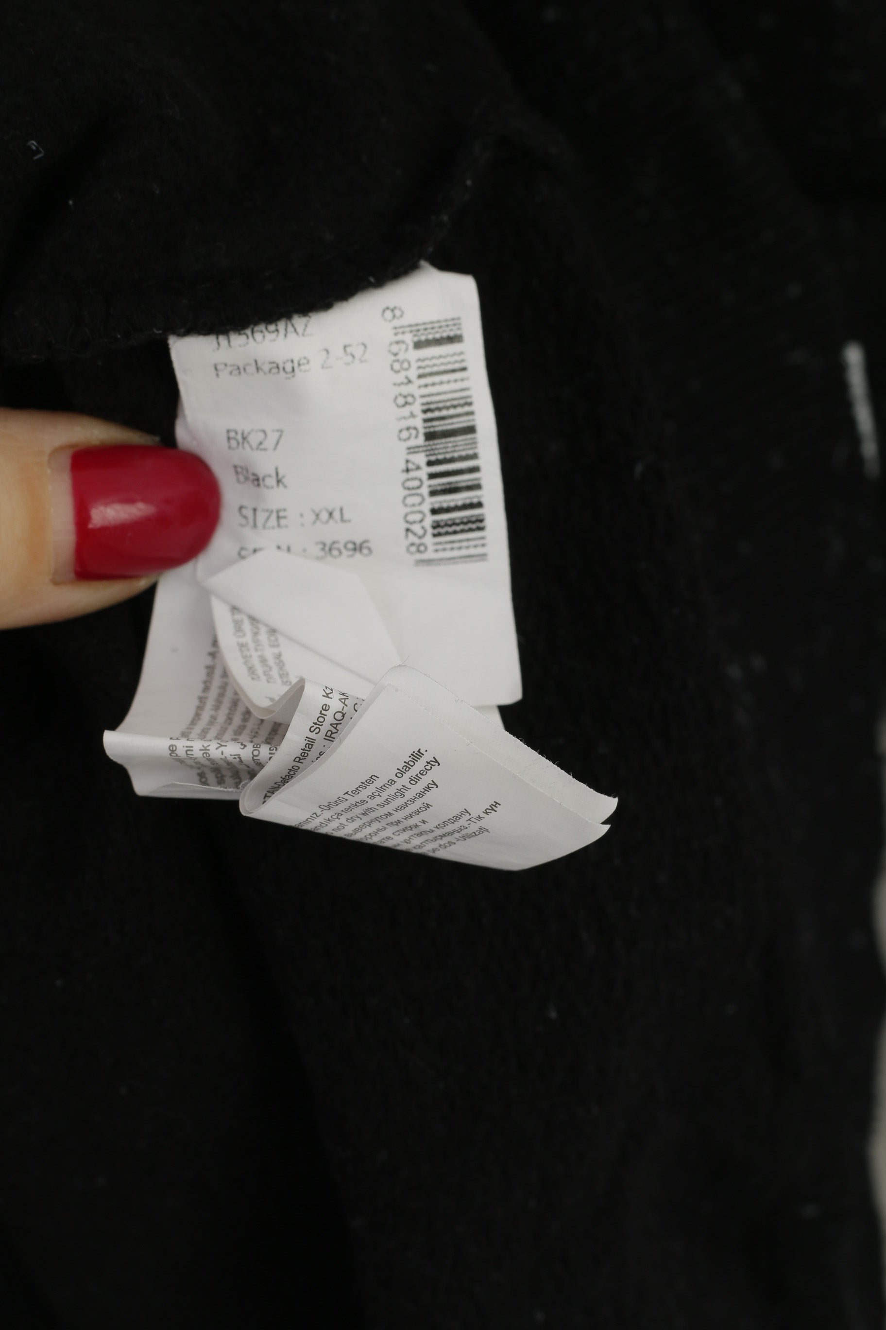 Defacto Homme XXL Sweat Noir Coton Slim Fit Col Montant Sport Top