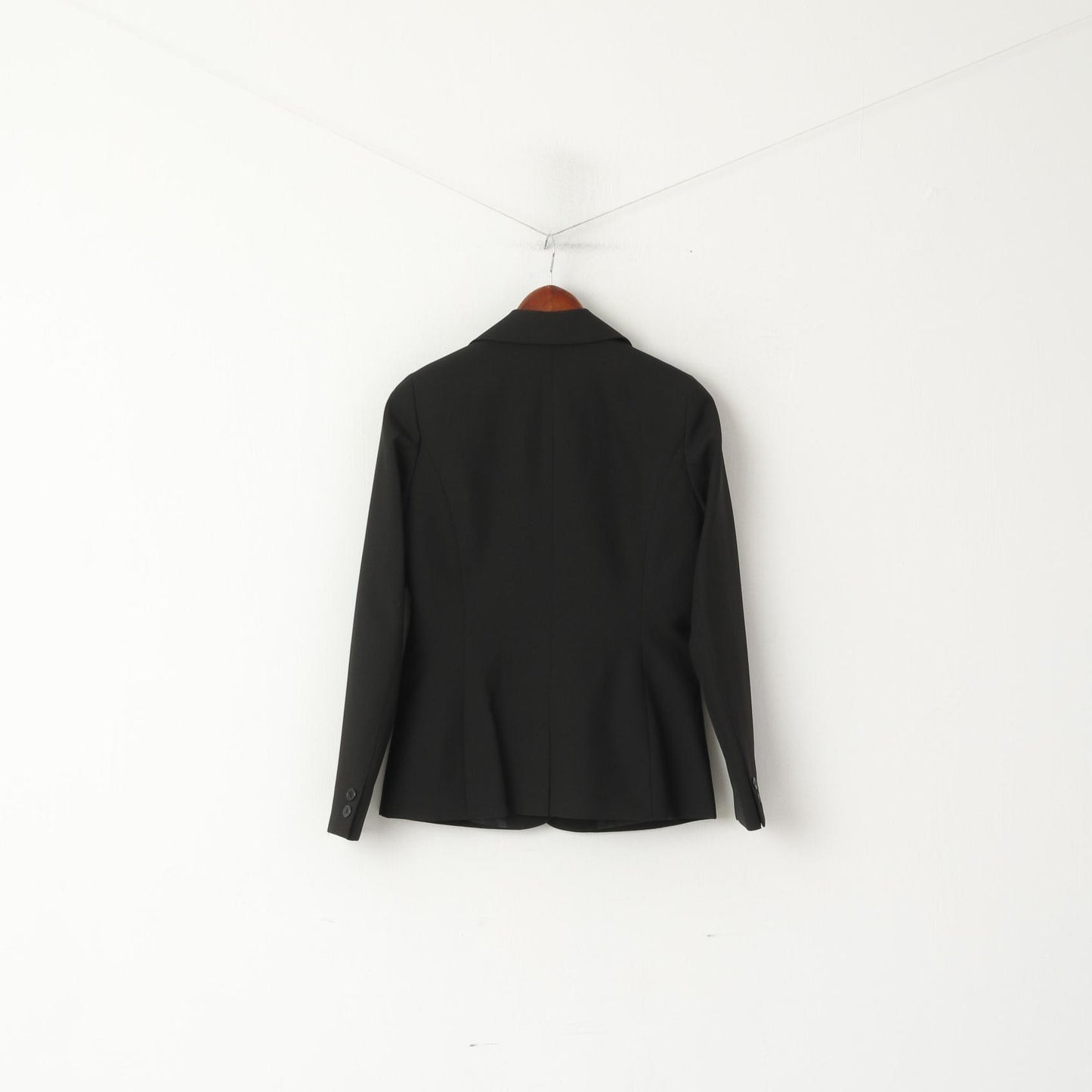 New Laura Scott Women 36 10 S Blazer Black Shiny Single Breasted Jacket