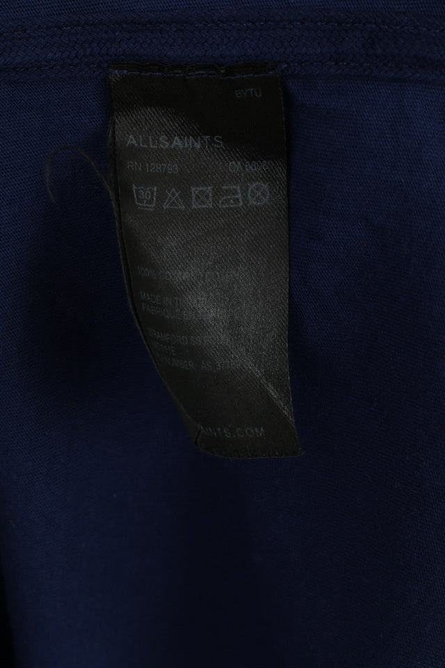 Polo slim da uomo AllSaints L in cotone blu scuro Bramford SS