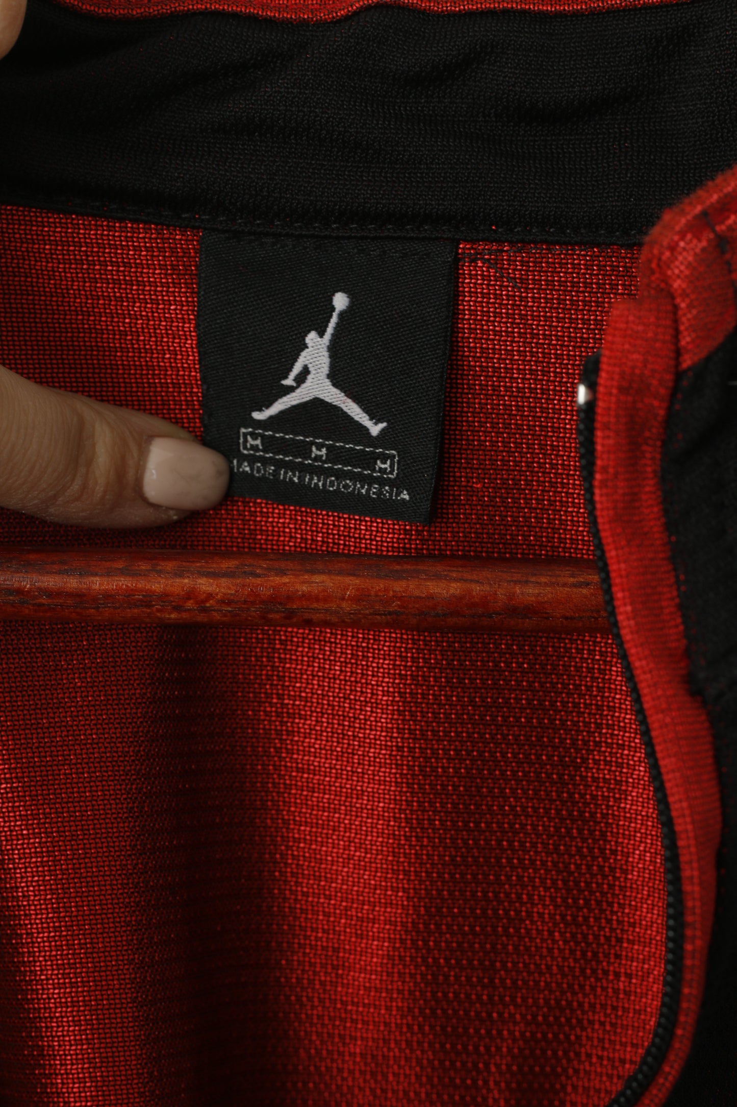 Nike Jordan Uomo M Felpa Nero Lucido Nylon NBA Zip Collo Activewear Top