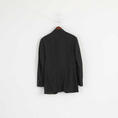 PAOLONI Men 48 38 Blazer Black Wool Cerruti 110's Single Breasted Made in Italy Jacket