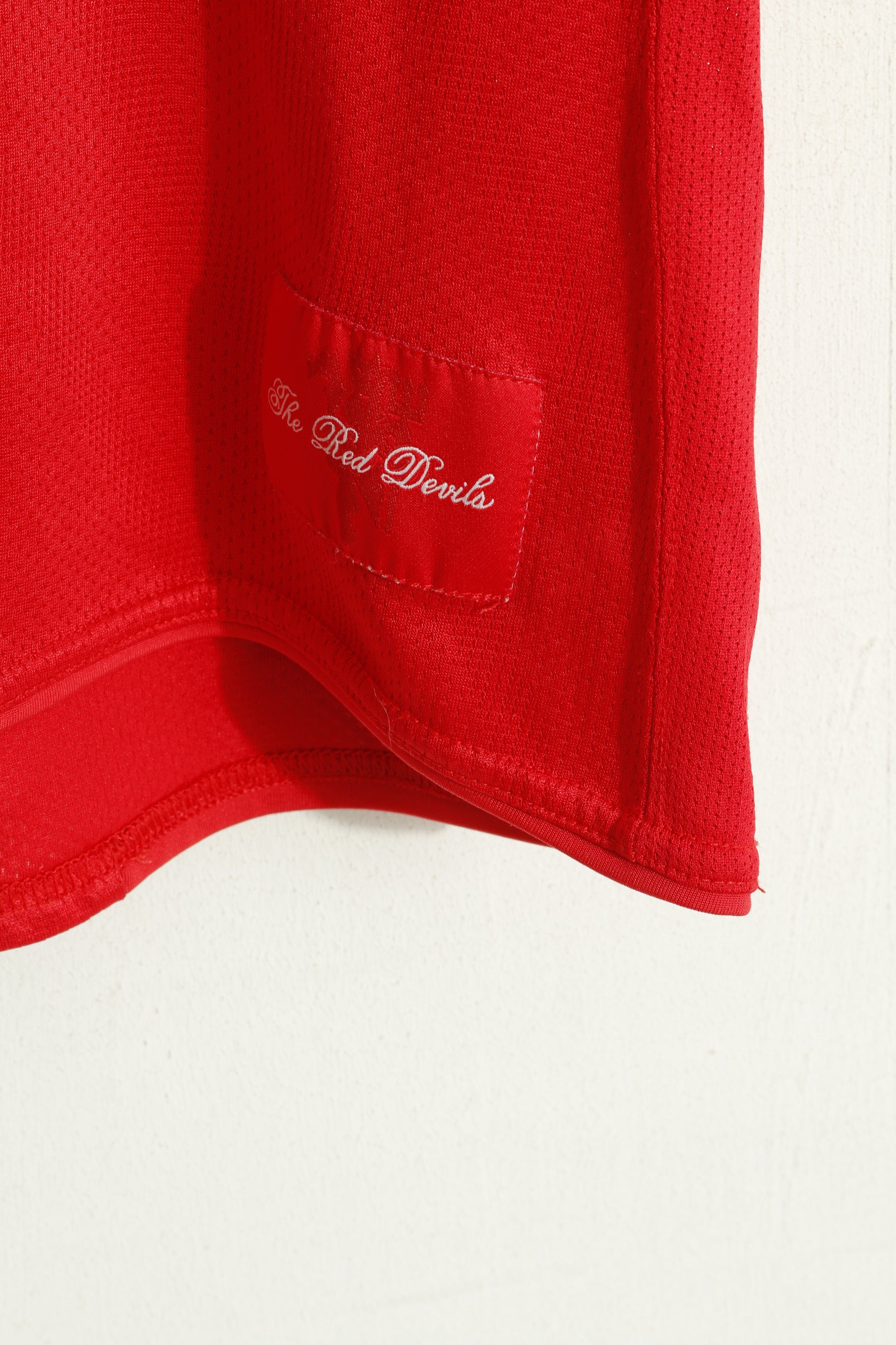 Nike Manchester United Women L Shirt Rouge Football V Neck Sportwear Jersey Top