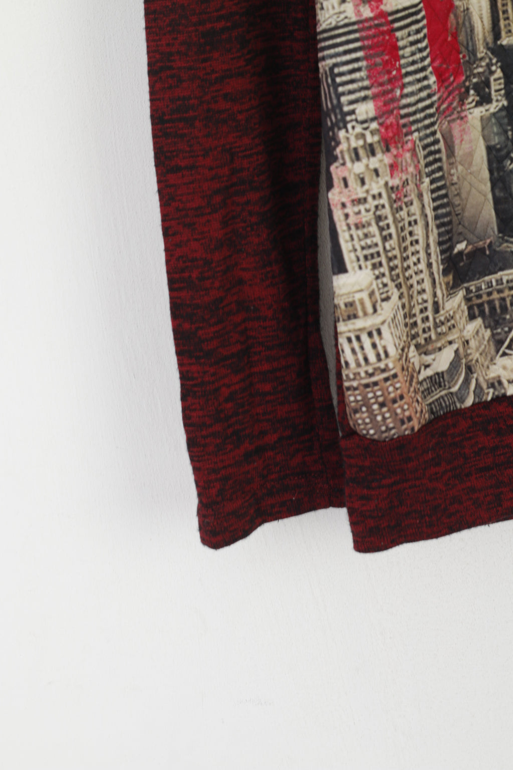 Blind Date Casual Women XS Jumper Maroon Graphic New York Haut à capuche