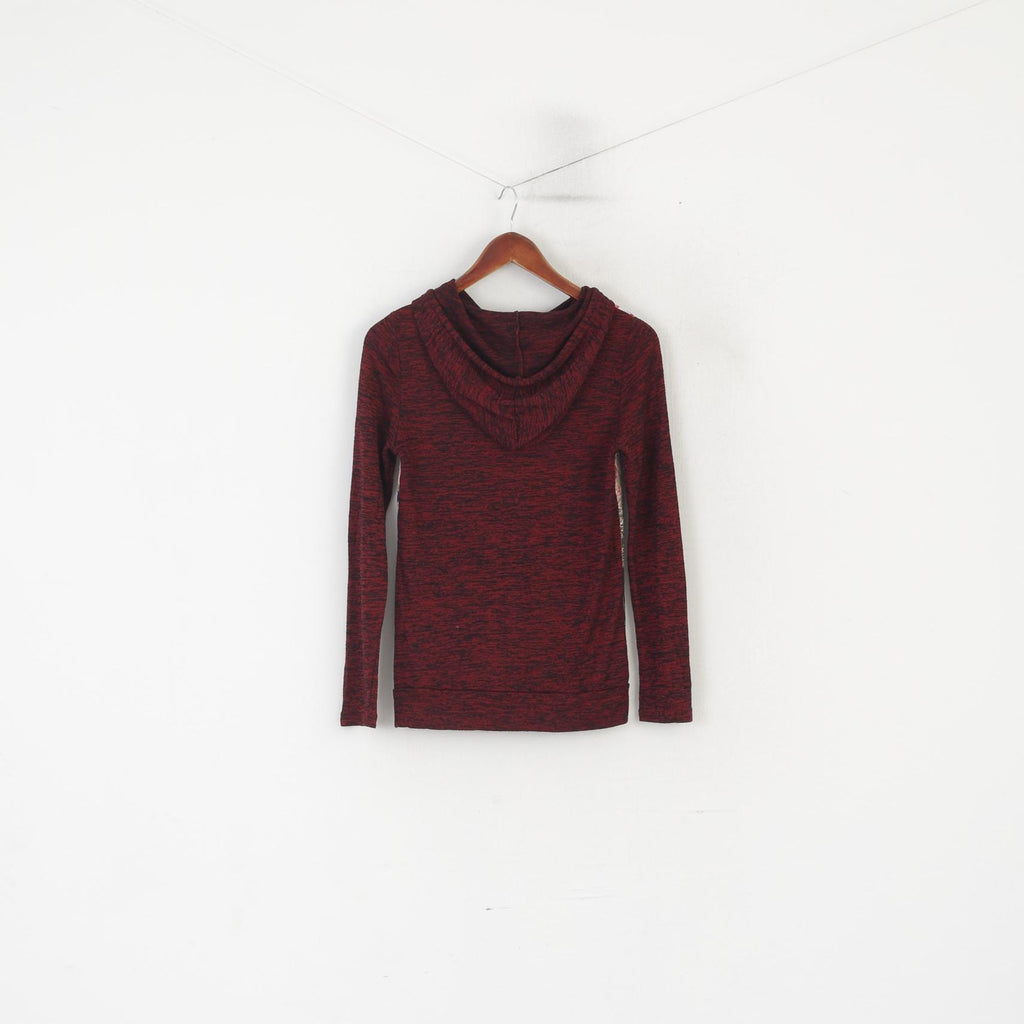 Blind Date Casual Women XS Jumper Maroon Graphic New York Haut à capuche