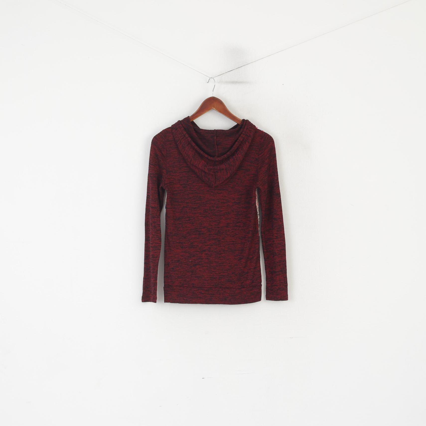 Blind Date Casual Women XS Jumper Maroon Graphic New York Haut à capuche