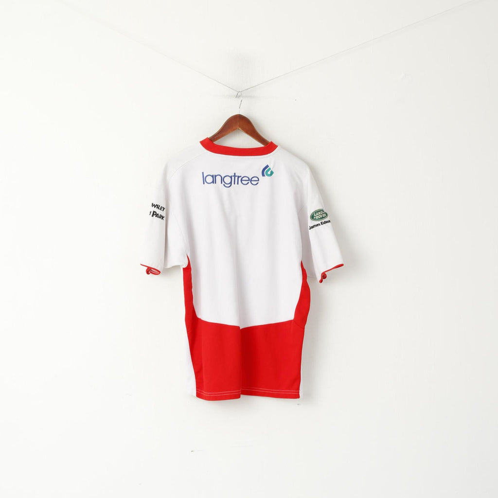 Maglia Puma Uomo L Bianca Rossa St. Hellens Rugby League Club Sportswear Jersey Top