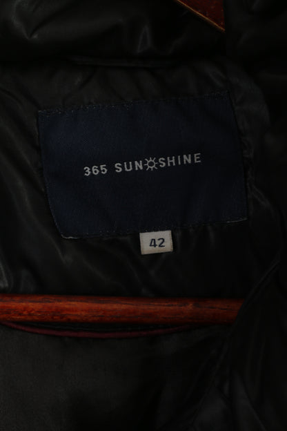 365 Sunshine Donna 42 Cappotto Piumino imbottito nero Giacca lunga in nylon invernale con cerniera intera