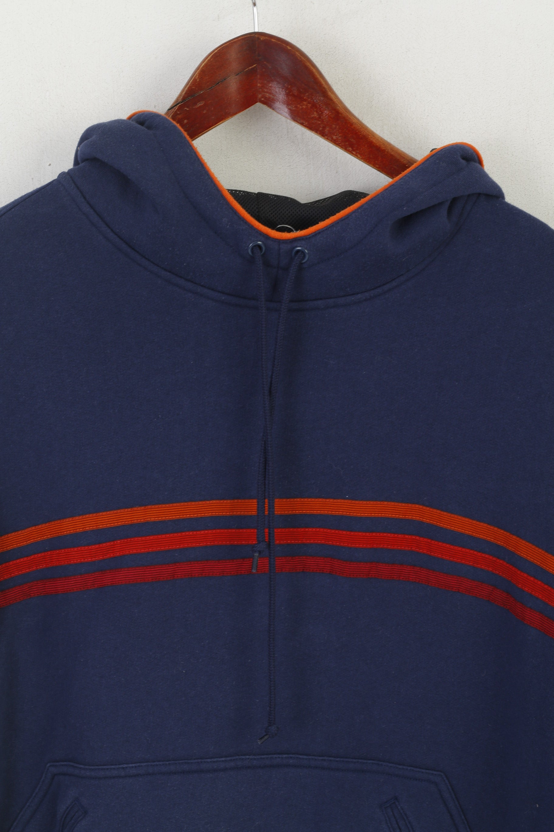 Adidas Homme L 192 Sweat Marine Vintage Coton À Capuche Poche Kangourou Haut