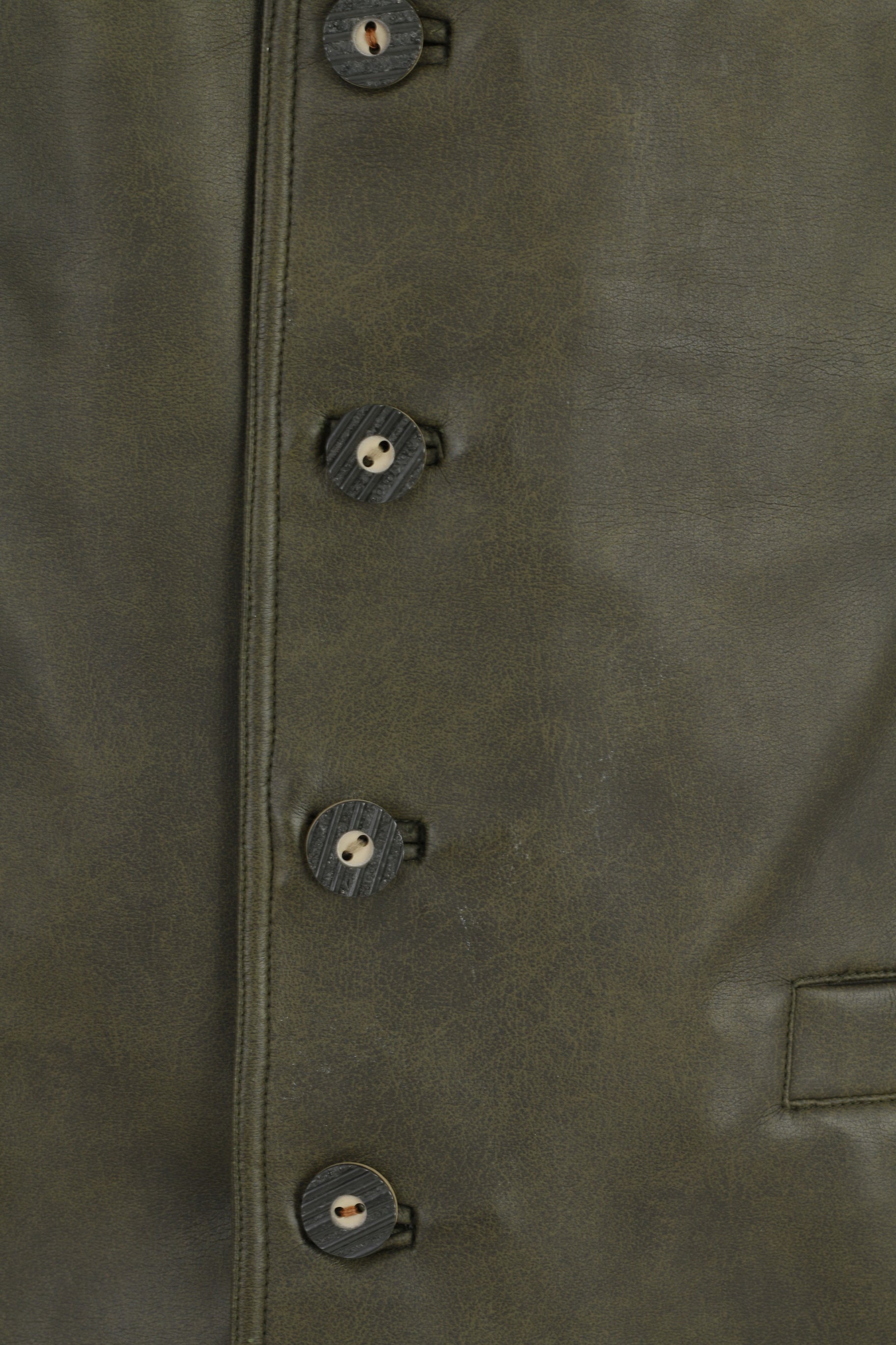 Burcardi Classic Mens L Vest Green Leather Imitation Lightweight Bodywarmer