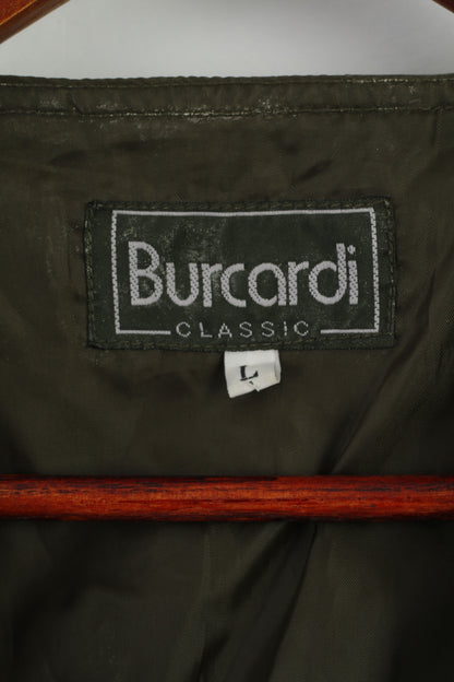 Burcardi Classic Mens L Vest Green Leather Imitation Lightweight Bodywarmer