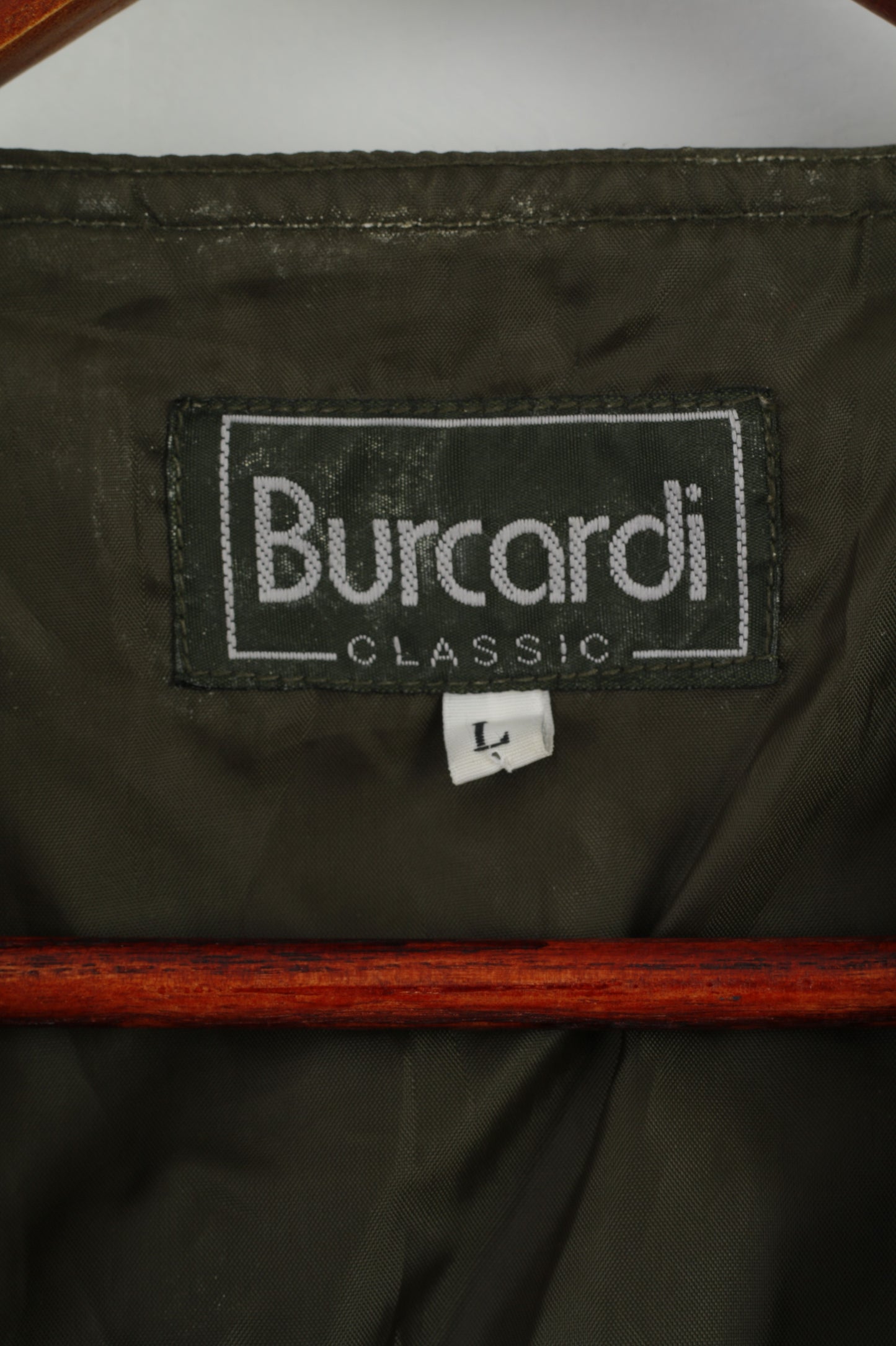 Burcardi Classic Mens L Gilet in pelle verde imitazione leggero bodywarmer