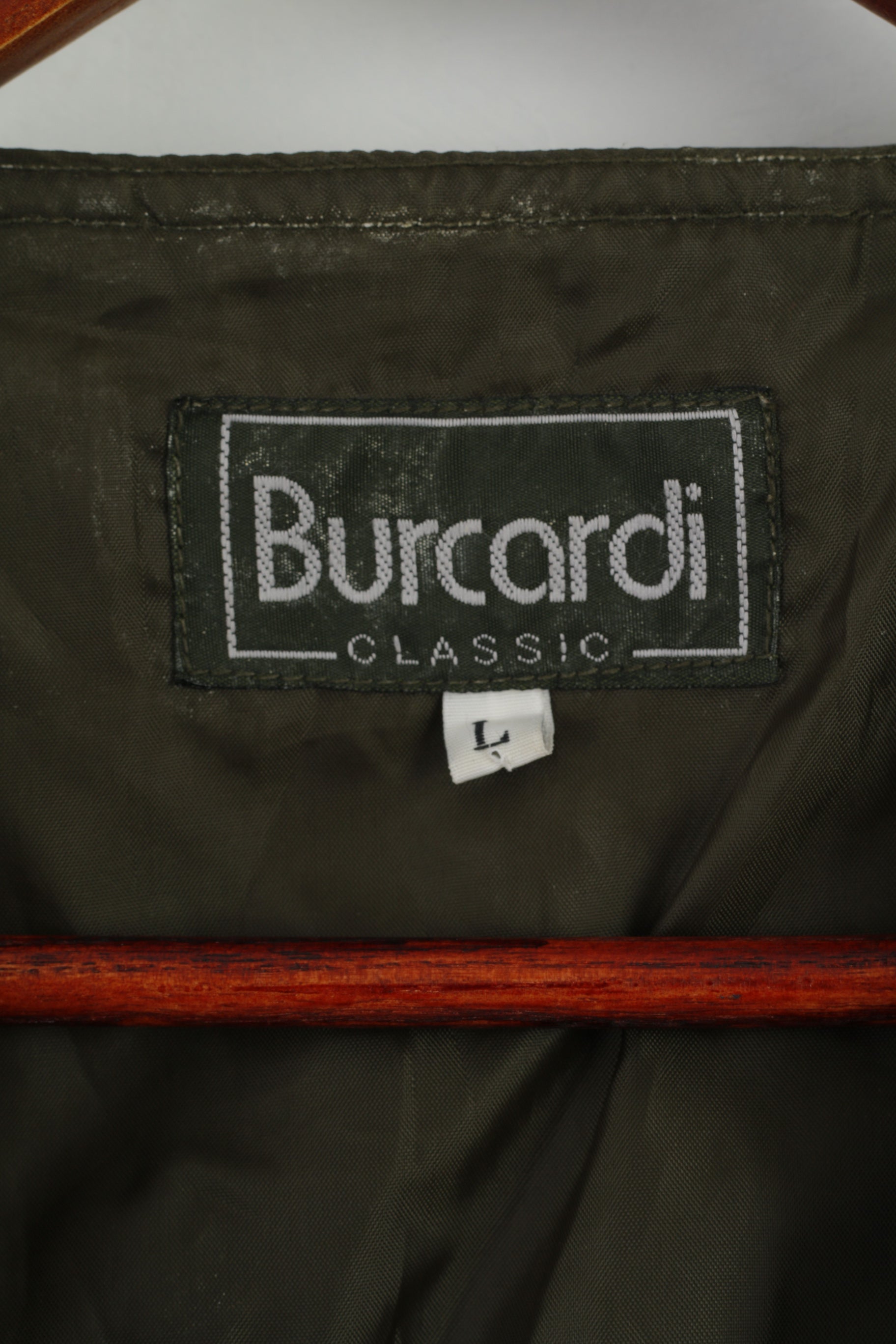 Burcardi Classic Mens L Vest Green Leather Imitation Lightweight Bodywarmer