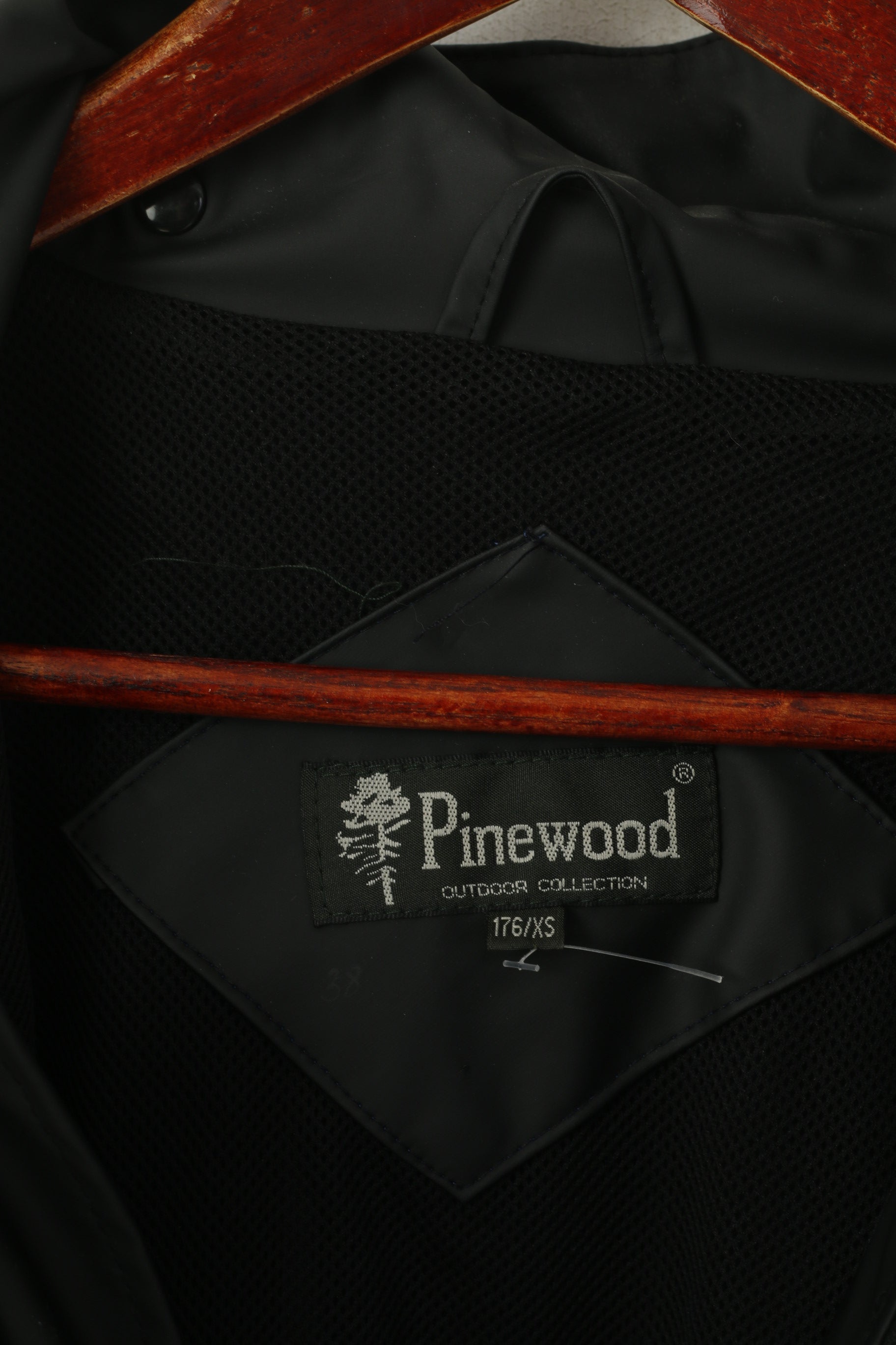 Pinewood Men 176 XS Veste Noir Extérieur Capuche Amovible Doublée En Maille Haut De Montagne