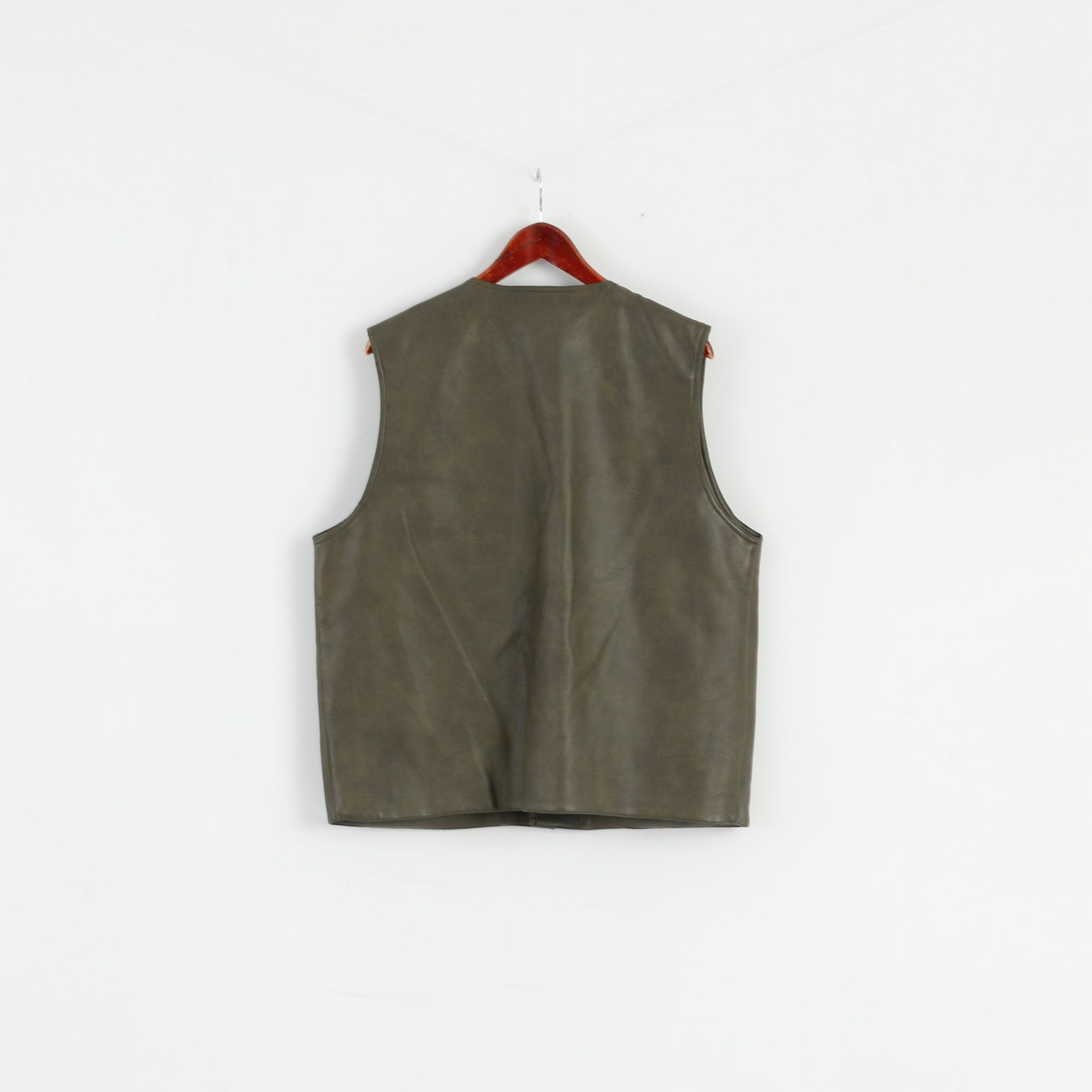 Burcardi Classic Mens L Vest Vert Cuir Imitation Léger Bodywarmer